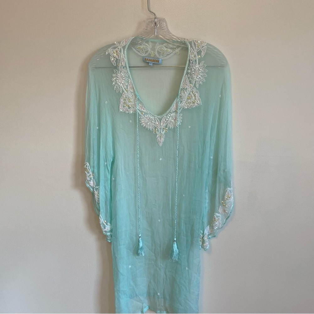 Samson Sheer Embellished cover up tunic